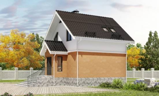 100-005-Л Проект трехэтажного дома с мансардой, скромный домик из бризолита Павловск | Проекты домов от House Expert