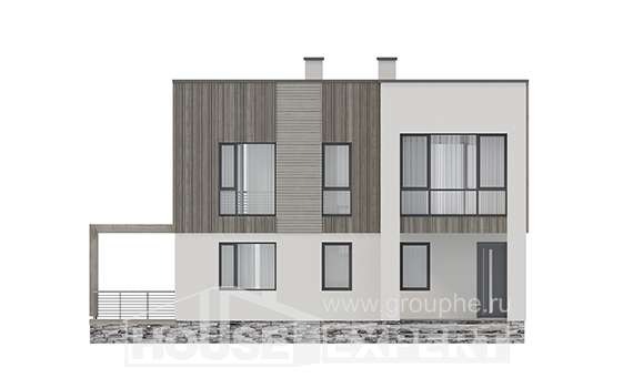 150-017-П Проект двухэтажного дома, красивый загородный дом из газосиликатных блоков, Бобров