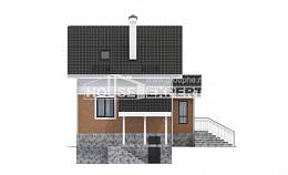 100-005-Л Проект двухэтажного дома с мансардным этажом, недорогой коттедж из газосиликатных блоков, Бобров