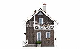 045-001-Л Проект двухэтажного дома с мансардным этажом, крохотный загородный дом из газобетона Павловск, House Expert