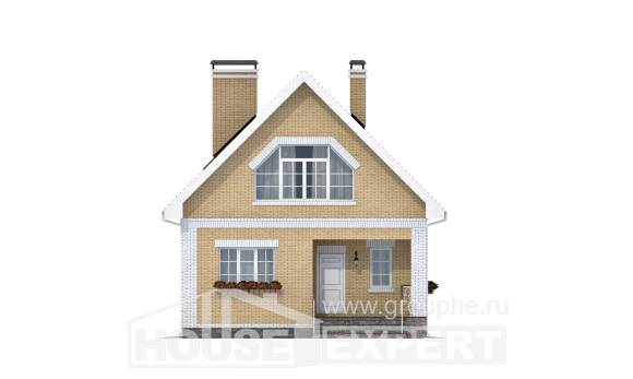 130-004-П Проект двухэтажного дома с мансардой, уютный коттедж из теплоблока, Острогожск