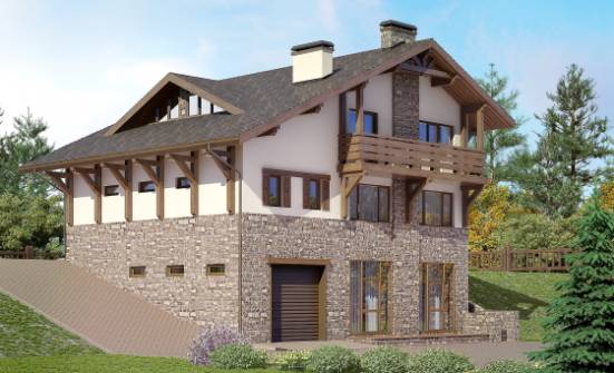 305-002-Л Проект трехэтажного дома с мансардой, большой дом из кирпича Россошь | Проекты домов от House Expert