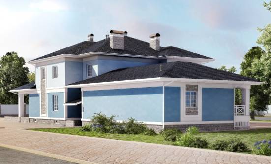 620-001-П Проект трехэтажного дома, гараж, просторный домик из керамзитобетонных блоков, Борисоглебск