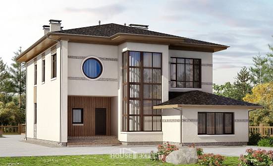 345-001-П Проект двухэтажного дома, классический загородный дом из блока Россошь | Проекты домов от House Expert