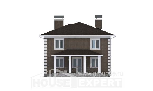 185-002-П Проект двухэтажного дома, бюджетный дом из поризованных блоков Россошь, House Expert