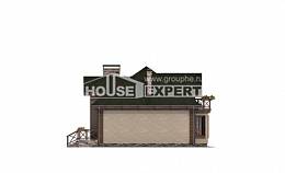 180-010-П Проект двухэтажного дома мансардой и гаражом, просторный дом из арболита Бобров, House Expert