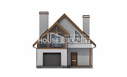 120-005-П Проект двухэтажного дома мансардой, гараж, бюджетный домик из блока, Лиски