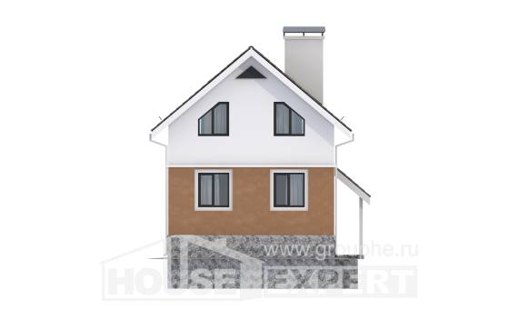 100-005-Л Проект двухэтажного дома с мансардой, уютный загородный дом из газосиликатных блоков, Борисоглебск