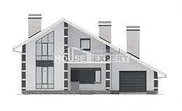190-008-П Проект двухэтажного дома мансардой и гаражом, уютный дом из арболита, Острогожск