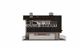 180-008-Л Проект двухэтажного дома мансардный этаж и гаражом, простой домик из арболита, Бобров