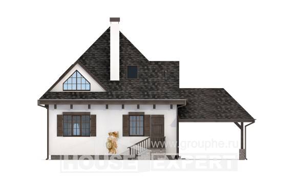 110-002-Л Проект двухэтажного дома с мансардным этажом, гараж, классический домик из поризованных блоков Лиски, House Expert