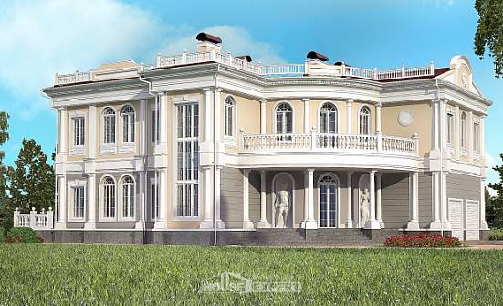 505-001-П Проект двухэтажного дома и гаражом, красивый дом из бризолита, Борисоглебск
