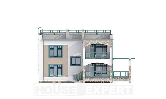 150-010-П Проект двухэтажного дома, бюджетный загородный дом из кирпича, Павловск
