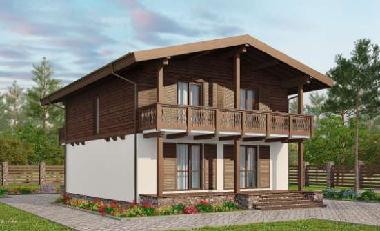 150-016-Л Проект двухэтажного дома с мансардой, доступный коттедж из газосиликатных блоков Бобров | Проекты домов от House Expert