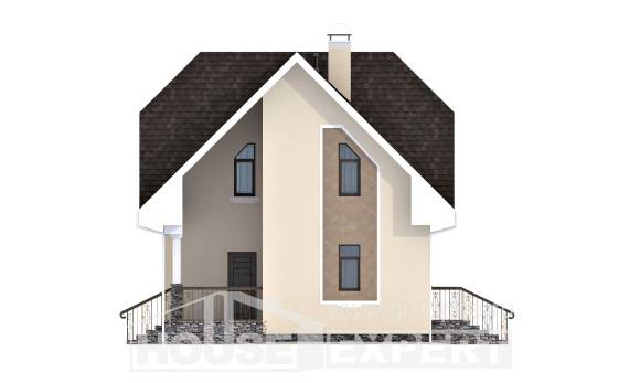 125-001-Л Проект двухэтажного дома мансардой, классический домик из керамзитобетонных блоков Острогожск, House Expert