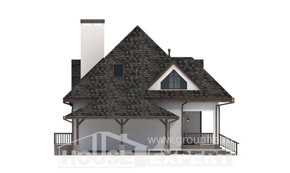 110-002-Л Проект двухэтажного дома мансардный этаж и гаражом, простой коттедж из поризованных блоков Россошь, House Expert