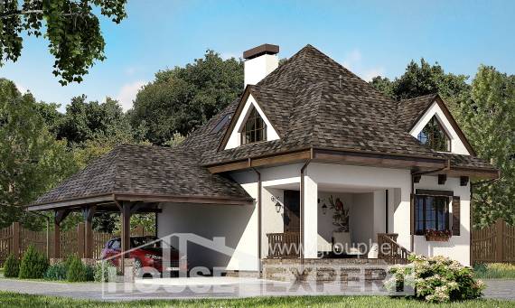110-002-Л Проект двухэтажного дома с мансардой и гаражом, классический дом из бризолита Бобров, House Expert