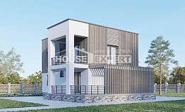 150-017-П Проект двухэтажного дома, простой домик из теплоблока, Лиски