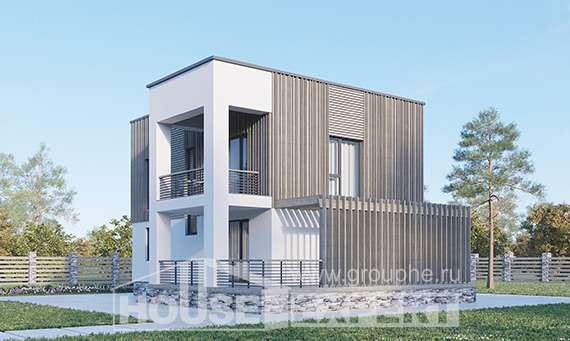 150-017-П Проект двухэтажного дома, бюджетный домик из керамзитобетонных блоков Россошь, House Expert