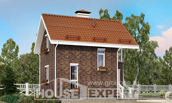 045-001-Л Проект двухэтажного дома с мансардой, доступный домик из газосиликатных блоков Россошь, House Expert