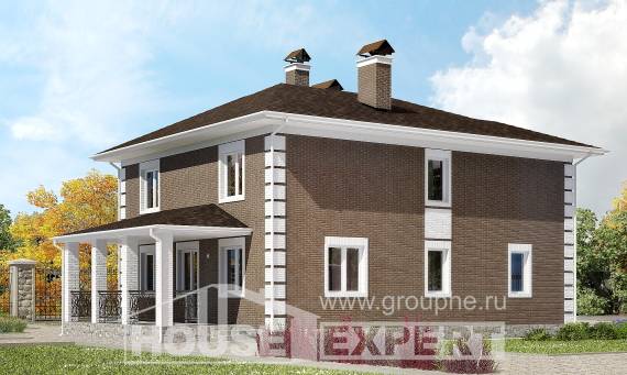 185-002-П Проект двухэтажного дома, современный дом из теплоблока Острогожск, House Expert
