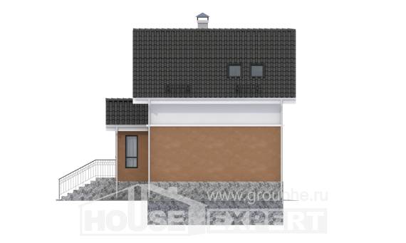 100-005-Л Проект двухэтажного дома с мансардным этажом, современный коттедж из твинблока, Лиски