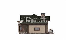 180-010-П Проект двухэтажного дома мансардный этаж и гаражом, простой домик из пеноблока Лиски, House Expert