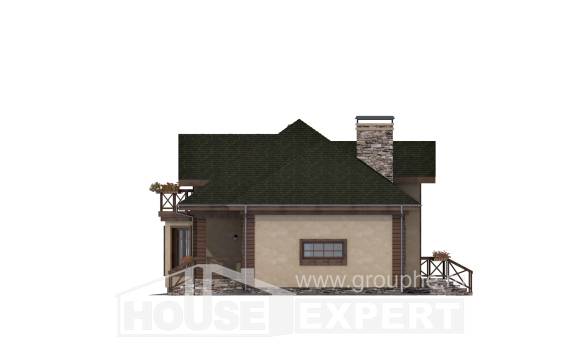 180-010-П Проект двухэтажного дома мансардный этаж и гаражом, простой домик из пеноблока Лиски, House Expert