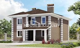 185-002-П Проект двухэтажного дома, небольшой дом из поризованных блоков Россошь, House Expert