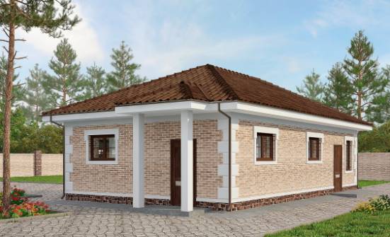 070-005-П Проект гаража из кирпича Бобров | Проекты одноэтажных домов от House Expert