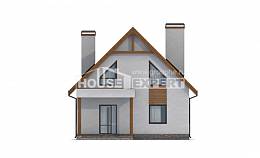 120-005-П Проект двухэтажного дома с мансардой и гаражом, уютный домик из арболита, Лиски