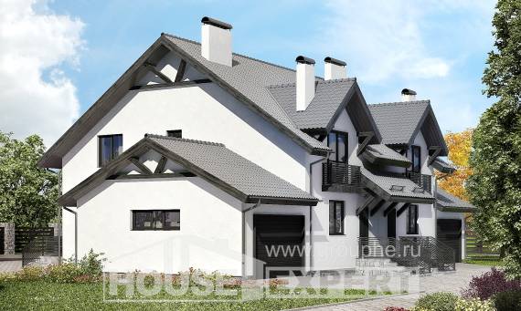290-003-П Проект двухэтажного дома с мансардой, красивый дом из пеноблока Воронеж, House Expert