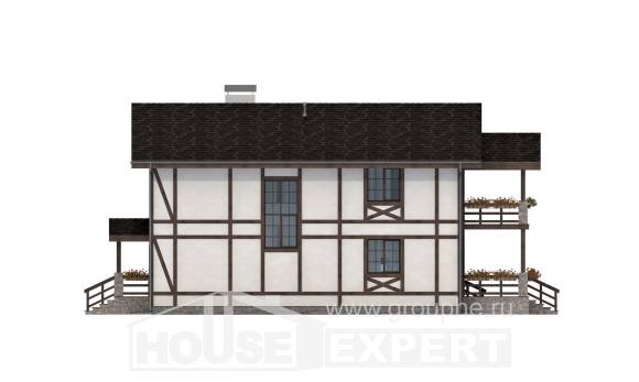 250-002-Л Проект двухэтажного дома мансардой, гараж, классический коттедж из кирпича Борисоглебск, House Expert
