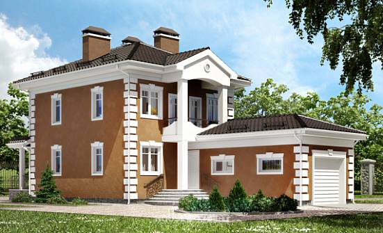 150-006-П Проект двухэтажного дома и гаражом, уютный дом из теплоблока Бобров | Проекты домов от House Expert
