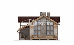 165-002-П Проект двухэтажного дома мансардой и гаражом, скромный домик из блока Воронеж, House Expert