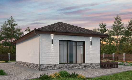 145-001-Л Проект бани из блока Лиски | Проекты одноэтажных домов от House Expert