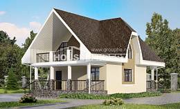 125-001-Л Проект двухэтажного дома с мансардой, современный загородный дом из поризованных блоков Павловск, House Expert