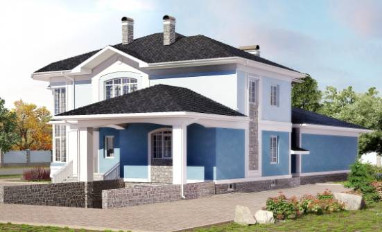 620-001-П Проект трехэтажного дома и гаражом, уютный коттедж из керамзитобетонных блоков Бобров | Проекты домов от House Expert