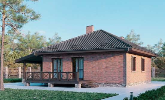 070-006-Л Проект одноэтажного дома, миниатюрный загородный дом из пеноблока Лиски | Проекты домов от House Expert