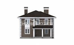 185-002-П Проект двухэтажного дома, красивый дом из керамзитобетонных блоков Лиски, House Expert