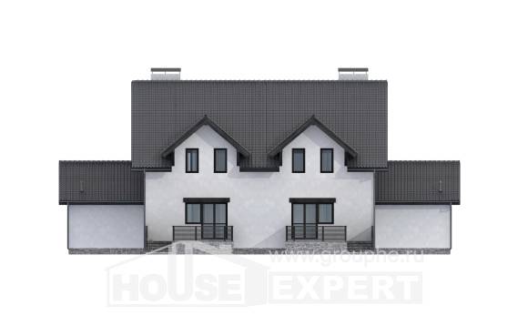 290-003-П Проект двухэтажного дома мансардой, красивый домик из теплоблока Россошь, House Expert