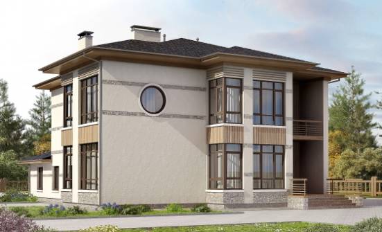 345-001-П Проект двухэтажного дома, классический загородный дом из блока Россошь | Проекты домов от House Expert