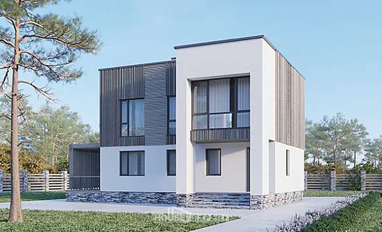 150-017-П Проект двухэтажного дома, небольшой домик из керамзитобетонных блоков, Бобров