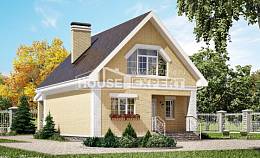 130-004-П Проект двухэтажного дома с мансардой, небольшой загородный дом из арболита Бобров, House Expert