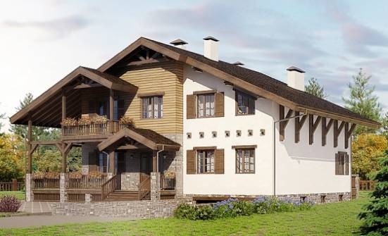 400-004-П Проект трехэтажного дома с мансардным этажом, гараж, современный дом из кирпича Павловск | Проекты домов от House Expert
