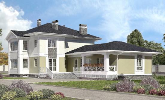 620-001-Л Проект трехэтажного дома и гаражом, красивый домик из газосиликатных блоков, Бобров