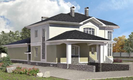 620-001-Л Проект трехэтажного дома и гаражом, просторный дом из теплоблока Бобров | Проекты домов от House Expert