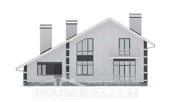 190-008-П Проект двухэтажного дома с мансардой и гаражом, просторный дом из поризованных блоков, Борисоглебск