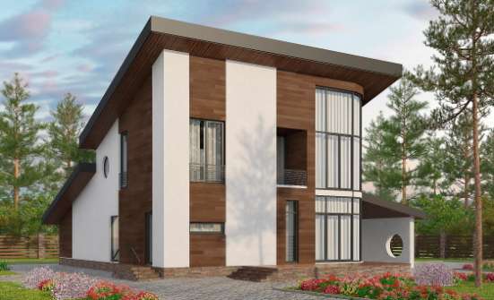 230-001-П Проект двухэтажного дома с мансардным этажом, классический домик из кирпича Бобров | Проекты домов от House Expert